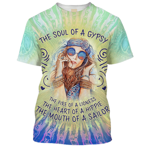 Hippie The Fire Of A Lioness The Mouth Of A Sailor - T-Shirt