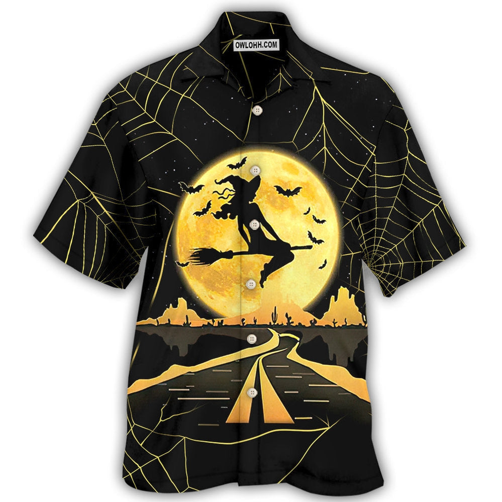 Halloween Witch On A Dark Desert Highway - Hawaiian Shirt