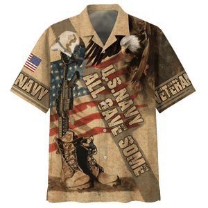 Navy All Gave Some Eagle With Gun U.S Navy Veteran Hawaiian Shirt