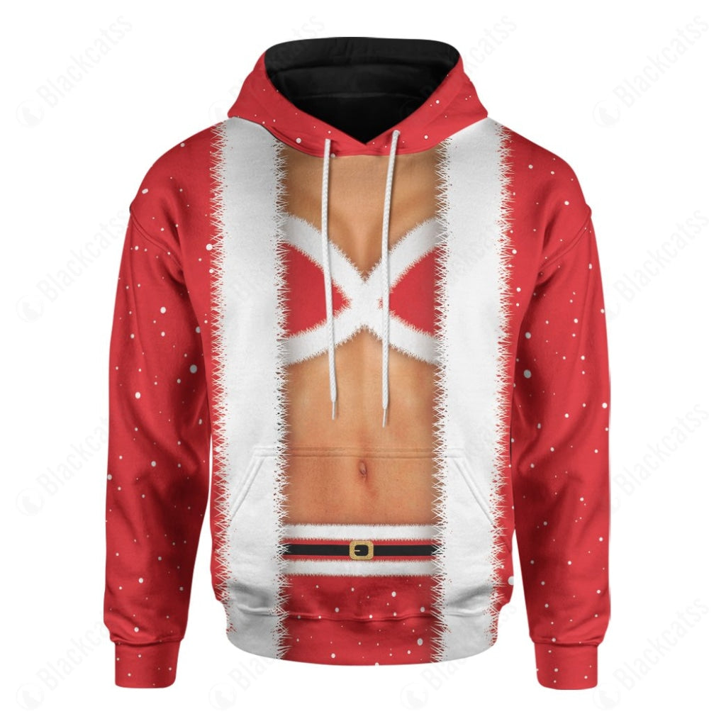 Christmas Female Santa Body Hoodie For Men And Women