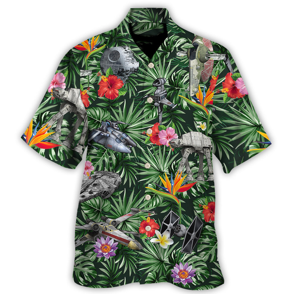 Starwars Space Ships Tropical Forest - Hawaiian Shirt For Men, Women, Kids