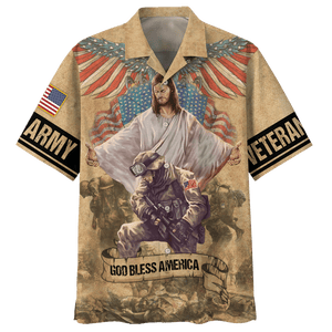 Army God Bless America Hawaiian Shirt