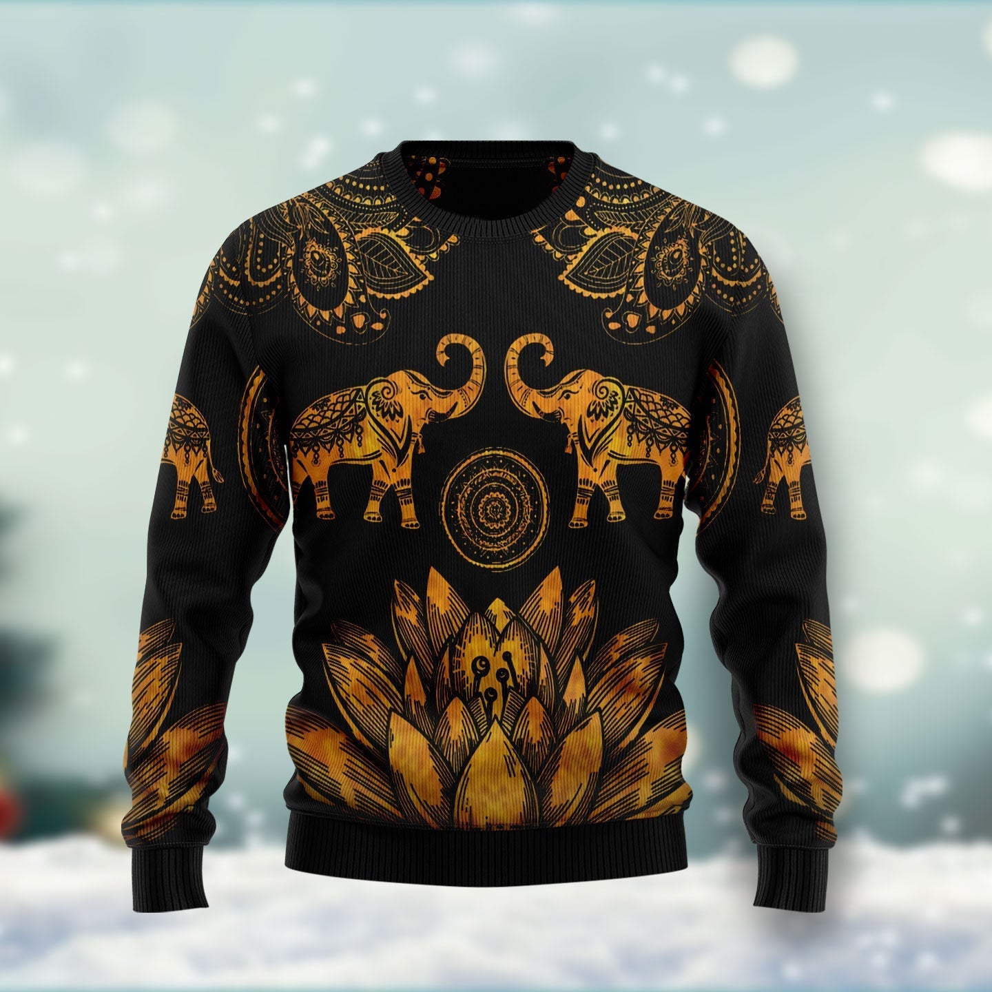 Lovely Gold Elephant Funny Ugly Sweater
