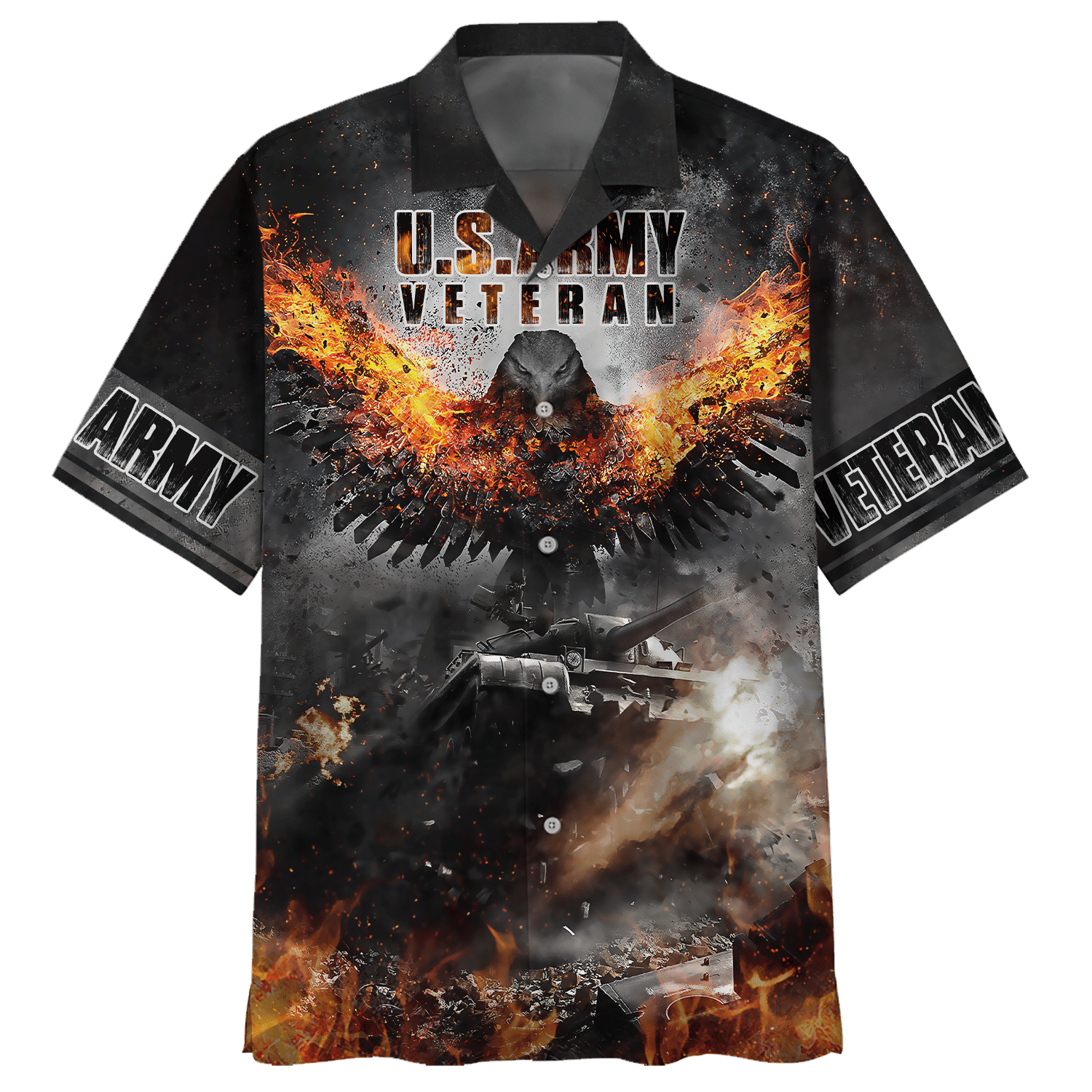 Fire Eagle U.S.Army Veteran Hawaiian Shirt