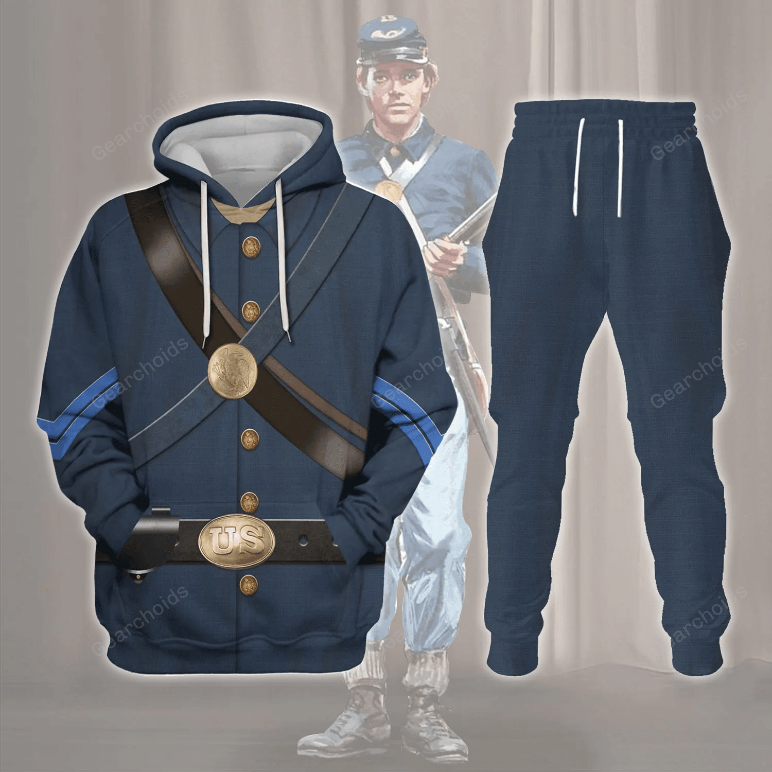 Civil Wars Of Blue Union Infantryman Costume Hoodie Sweatshirt Sweatpants