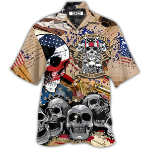 America 2nd Amendment Skull Hawaiian Shirt