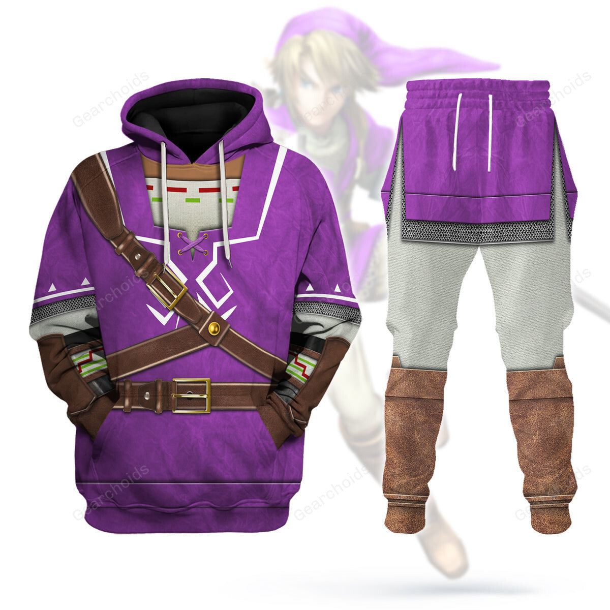 Purple Link Attire Hoodie Sweatshirt Sweatpants ZDHS48