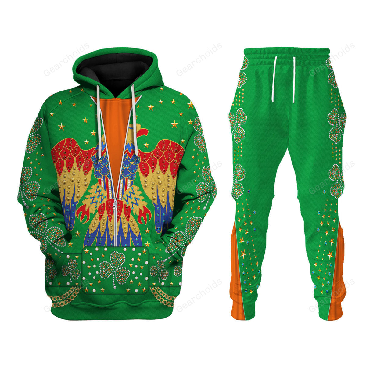 Celebrating The King Elvis Presley Costume For St. Patrick's Day - Costume Cosplay Hoodie Sweatshirt Sweatpants