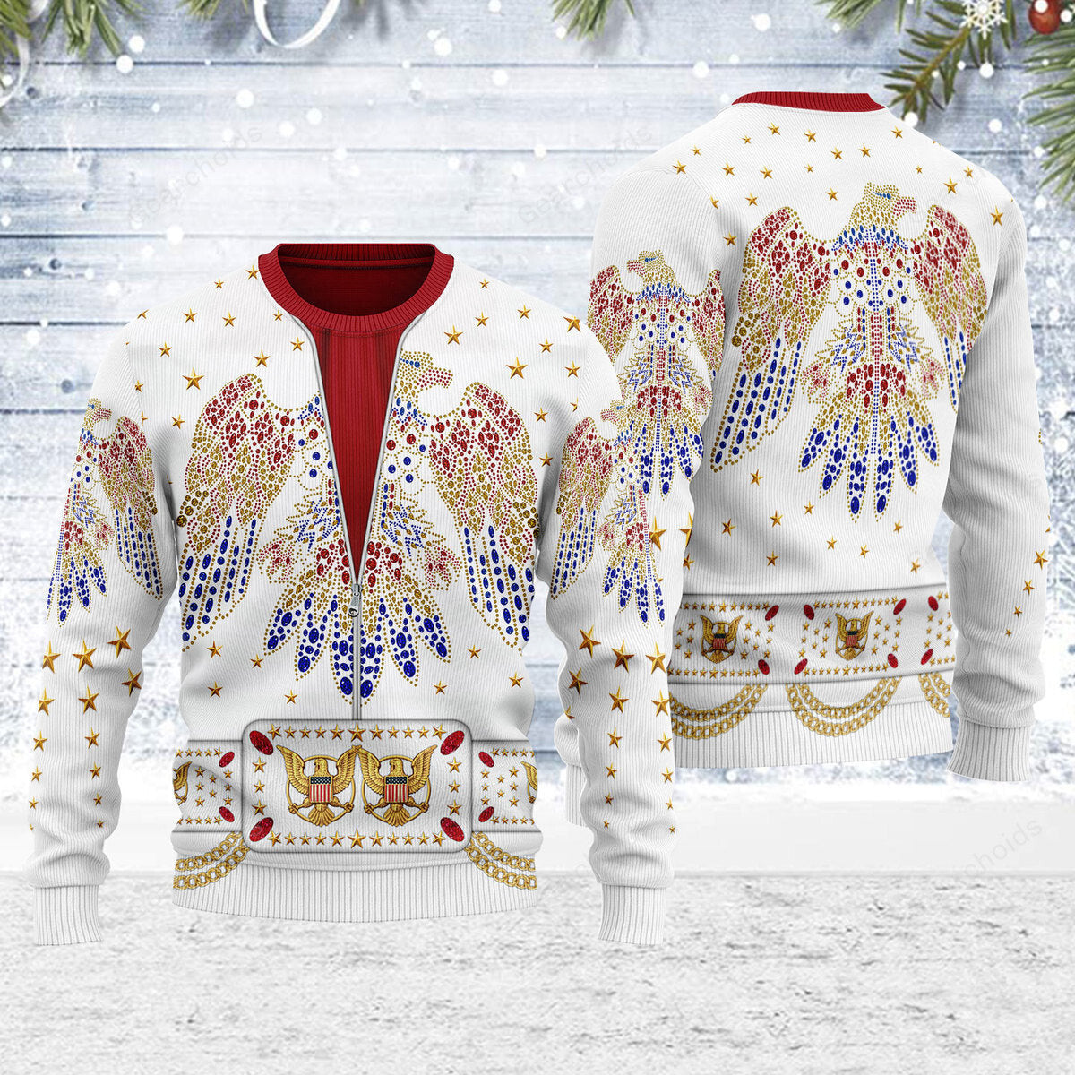 Elvis - Costume Cosplay Ugly Christmas Sweater
