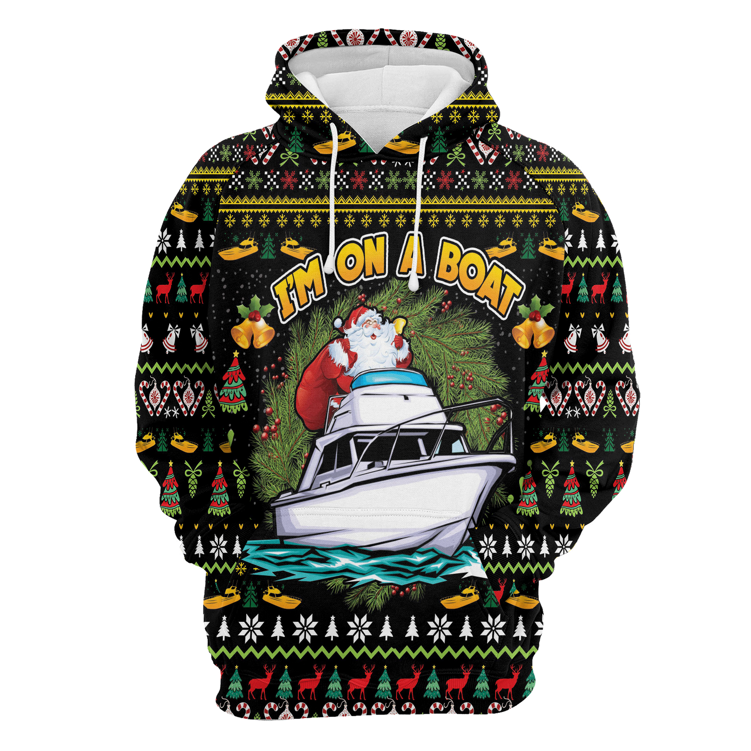 Santa Claus I'm On A Boat Hoodie For Men And Women