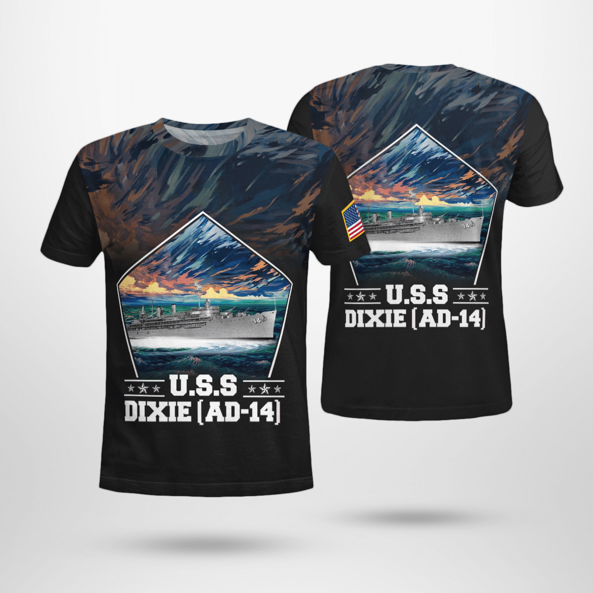 Veterans U.S.S. Dixie (Ad-14) 3D T-Shirt