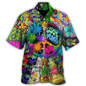 Hippie Alien Frogs Love Peace Amazing Style Hawaiian Shirt