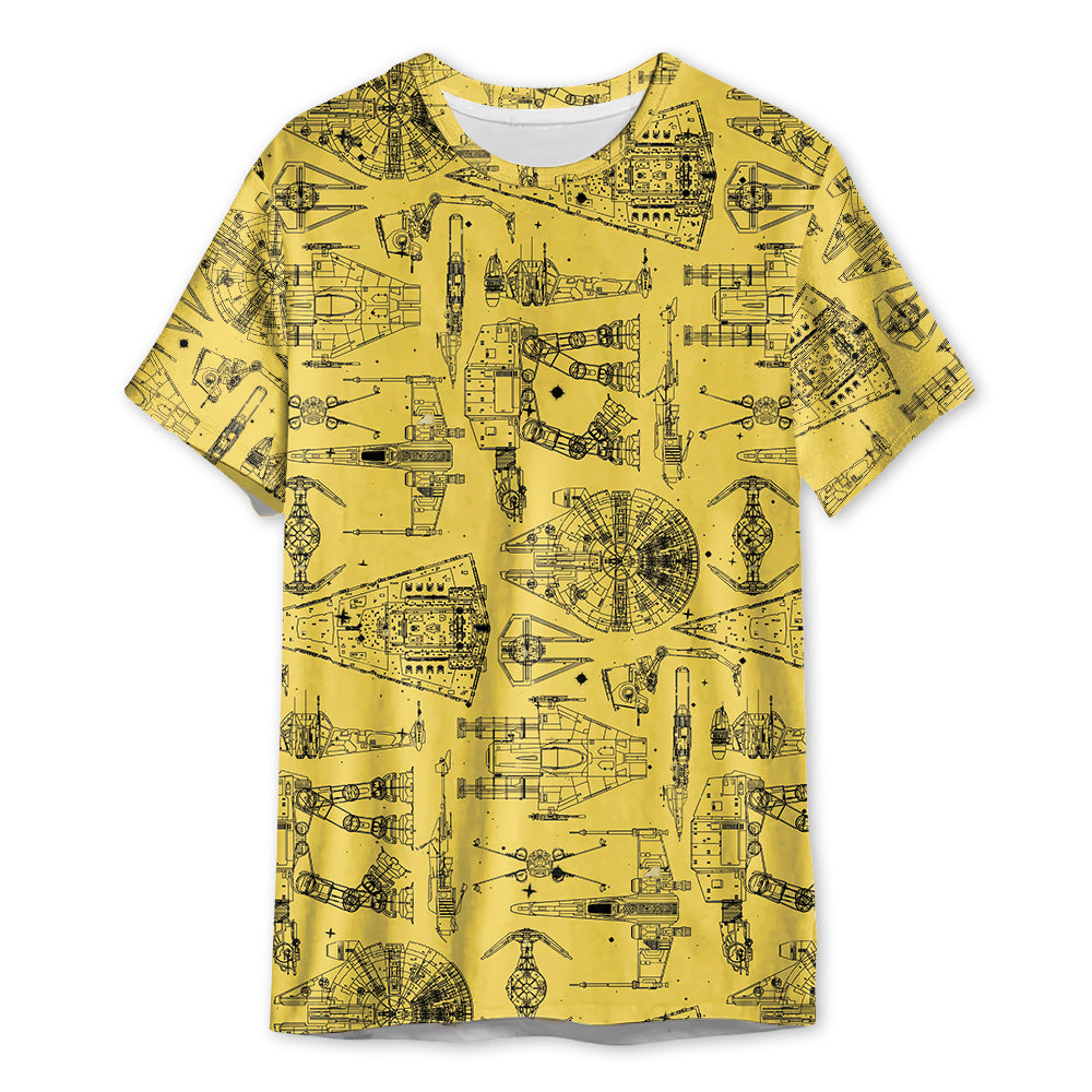 Star Wars Yellow Space Ship - 3D T-shirt