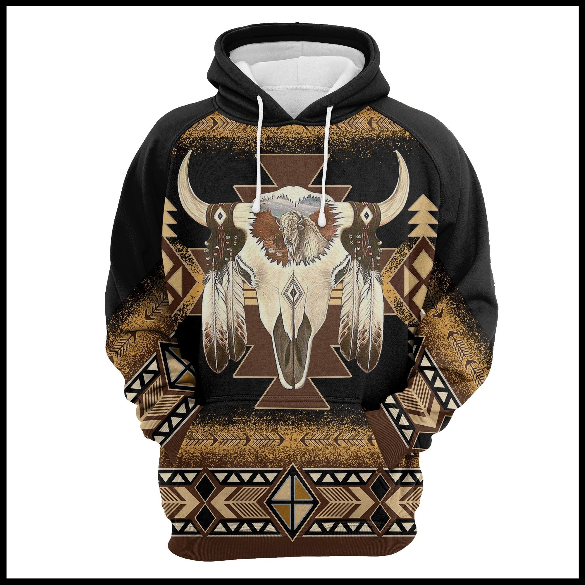 Native American Skull Pattern Hoodie For Men And Women