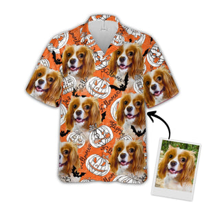 Personalized Gift For Pet Lovers  Pumpkin Pattern Neon-Orange Hawaiian Shirt