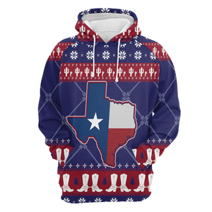 Texas Map Graphic Hoodie For Men And Women