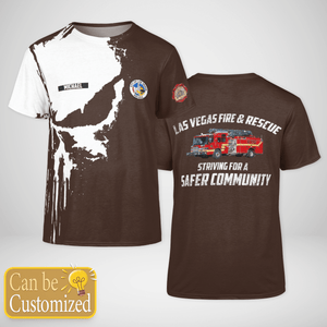 Personalized Veteran Las Vegas Fire & Rescue Fire Engine T-shirt