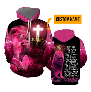 Personalized Lion Jesus Is My Savior Christian Hoodie For Men & Women