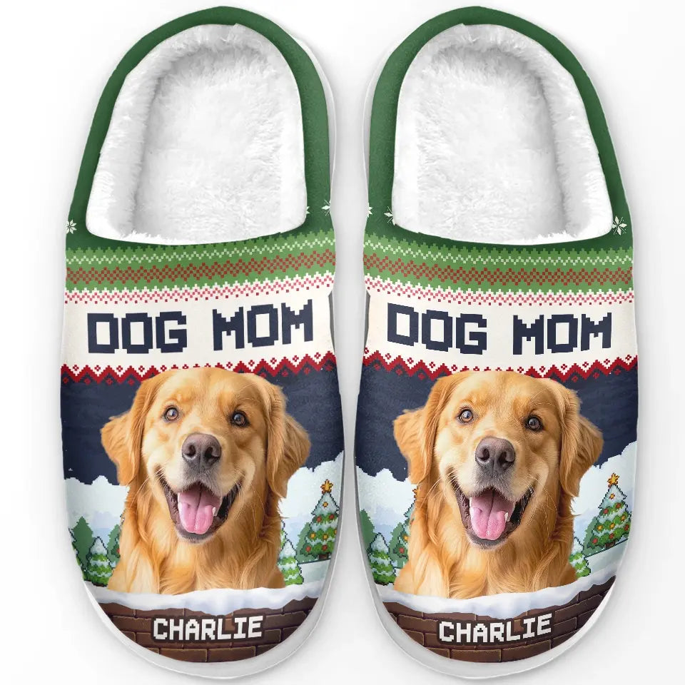 Custom Photo We Woof You A Merry Christmas - Personalized Slippers - Gift For Dog Lovers, Cat Lovers, Pet Owners NA9