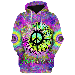 Hippie Sunflower Pattern Colorful - Hoodie For Men, Women