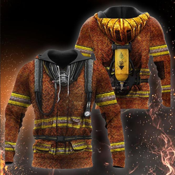 Firefighter All Over Print Hoodie For Men & Women  Colorful