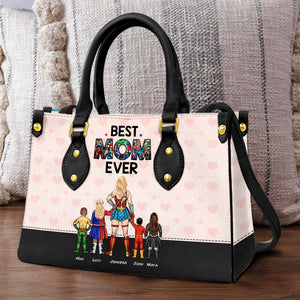 Super Hero Mom Purse Version 2 - Personalized Leather Bag - Gift For Mother, Grandma, Grandmother, Mother's Day | CL02 NA94