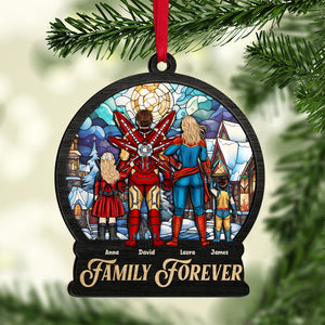 We Are A Super Hero Team And Family Forever - Personalized Acrylic Ornament - Gift For Family Members - CL02 NA94