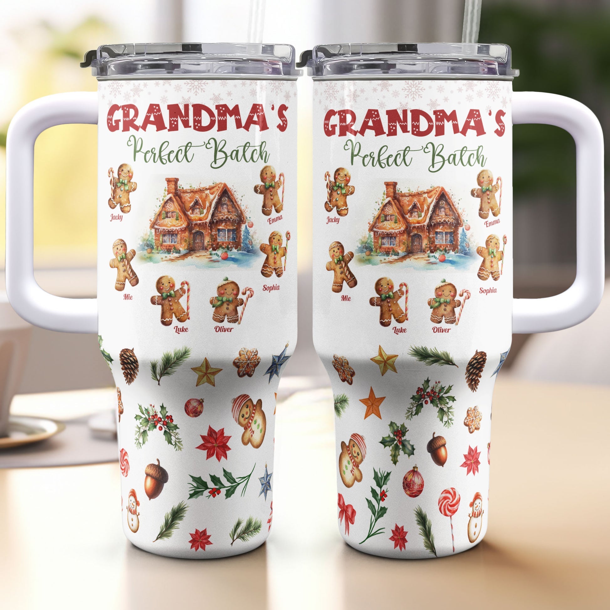 Mama Grandma Perfect Batch Tumbler - Personalized 40oz Tumbler Cup With Straw - Gift For Mom, Grandma, Mothers Day - NA94