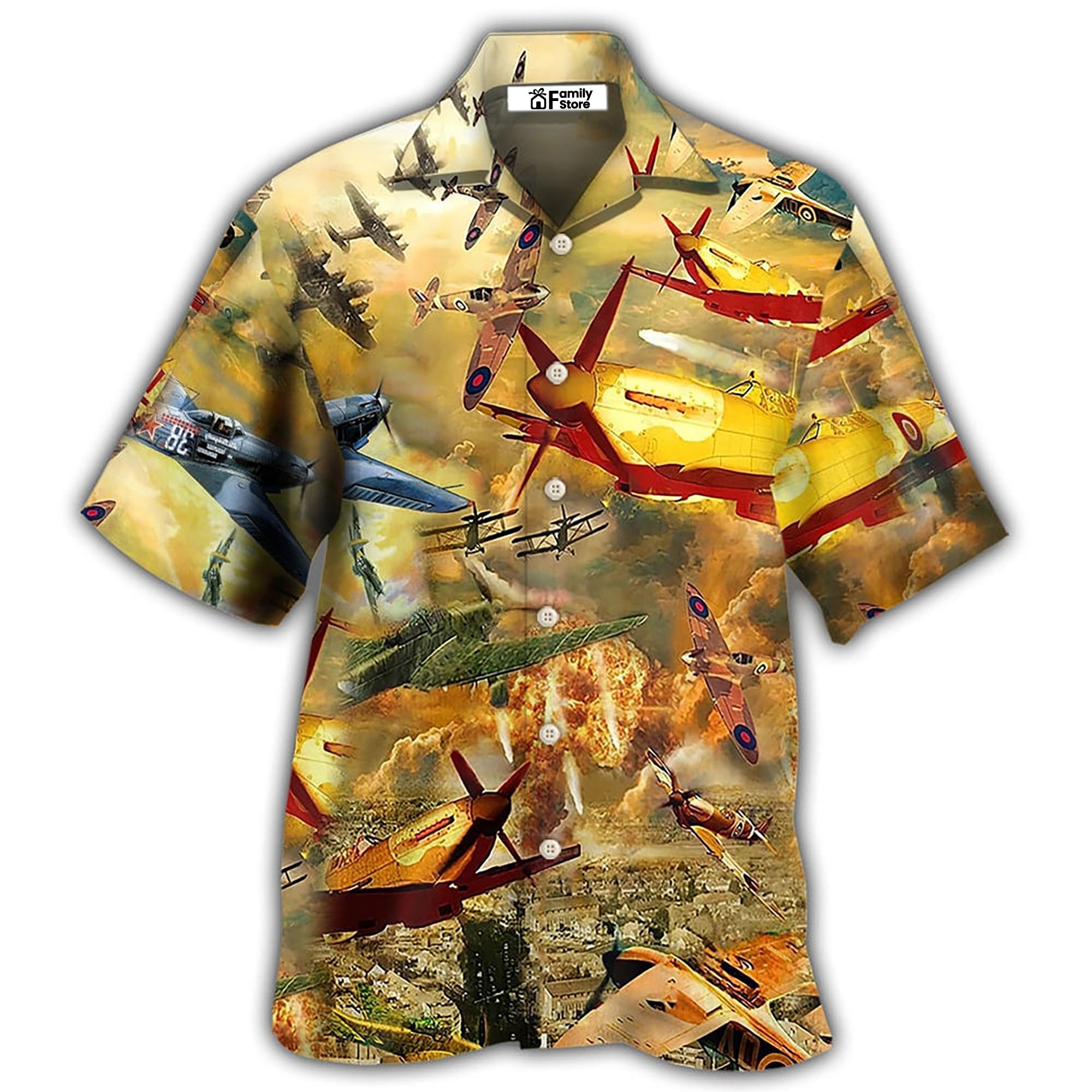 Combat Aircraft Fly Sky Fire - Hawaiian Shirt