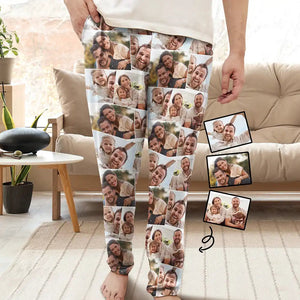 Custom Photo Family Human Pet Pictures - Gift For Family Members, Friends - Personalized Pajama Pants - NA94