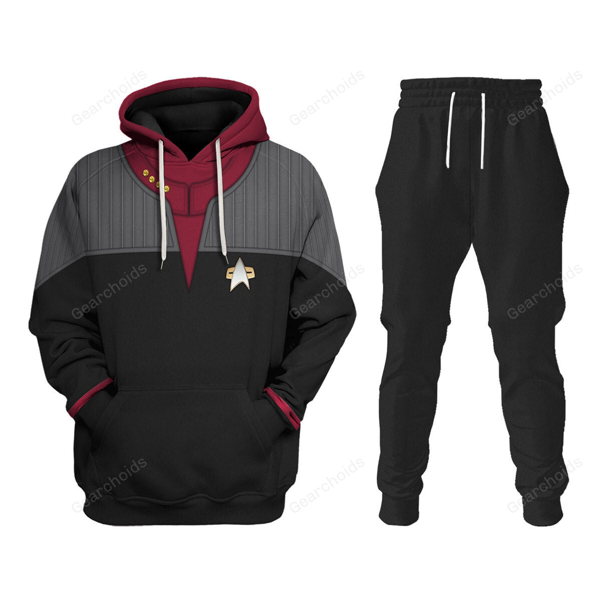 Star Trek Standard Uniform 2370s Command Division Hoodie Sweatshirt Sweatpants