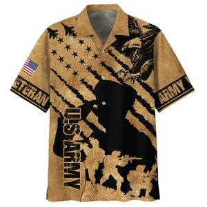 Soldier Silhouette Us Army Veteran Hawaiian Shirt