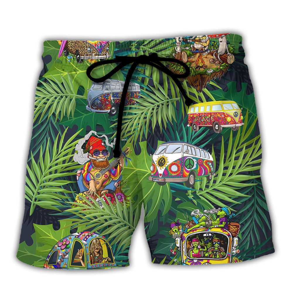 Camping Funny Hippie Stay Trippy Little Hippie Tropical Beach Short