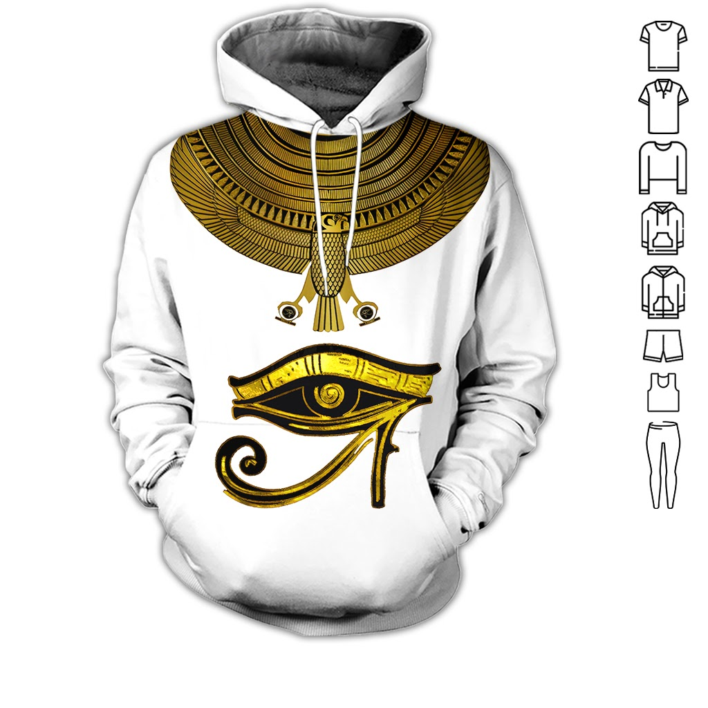 White Ancient Egyptian Hoodie For Men & Women