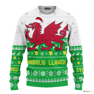 Dragon Wales Ugly Christmas Sweater For Men And Women