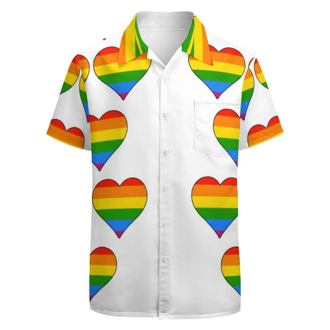 Products LGBT Rainbow Heart Gay Pride Cute Hawaiian Vintage Shirt