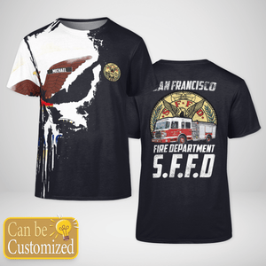 Personalized Veteran San Francisco Fire Department Fire Engine T-Shirt