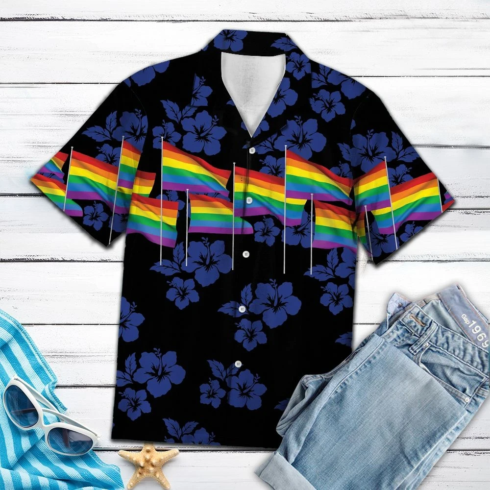 Lgbt Flag T Shirt, Hawaiian Shirt For Lesbian Gay