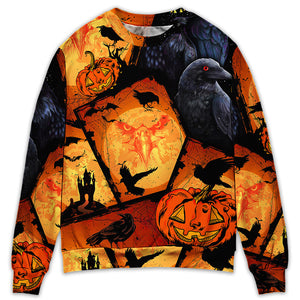 Halloween Raven Pumpkin Scary - Sweater