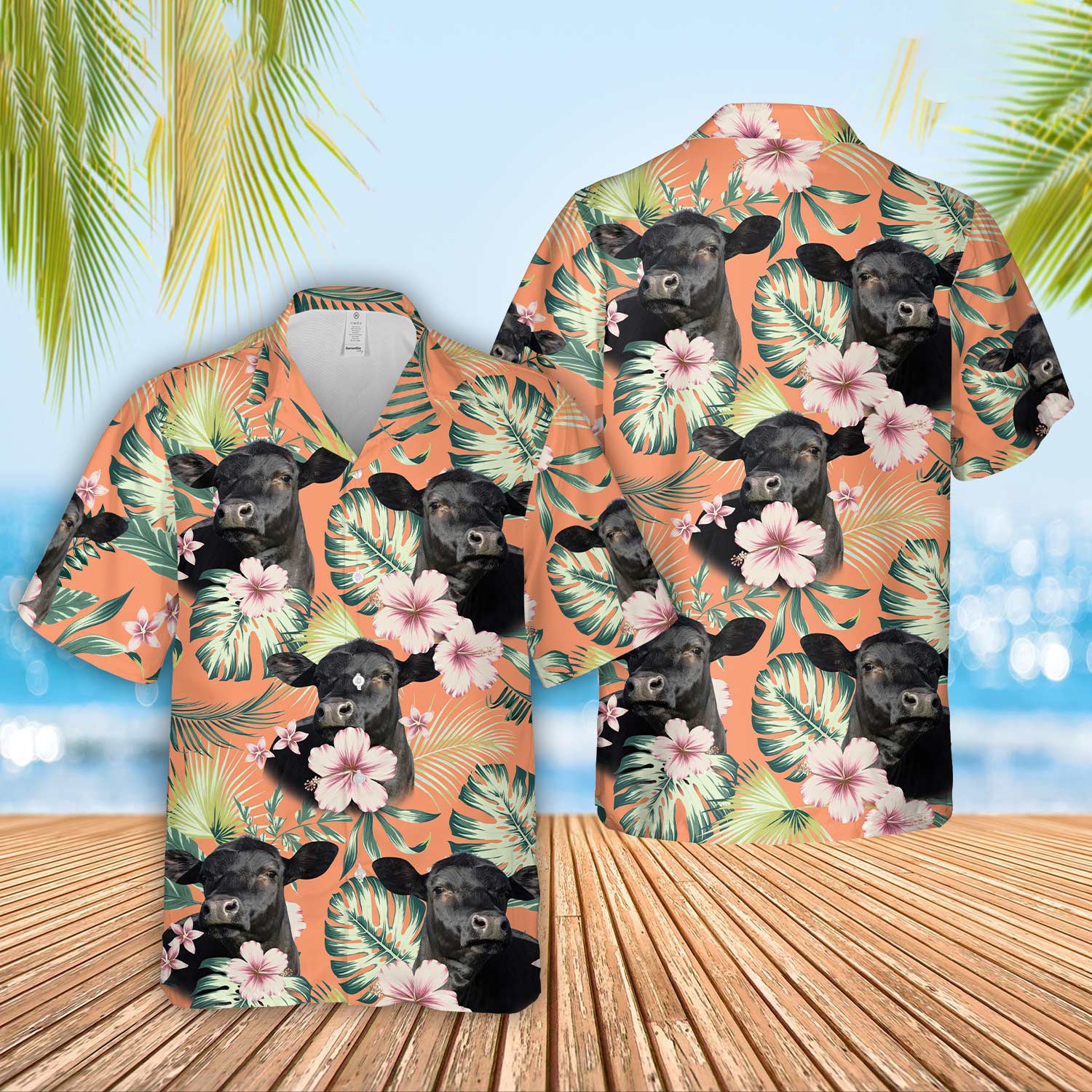 Unique Black Angus Happiness Hawaiian Shirt