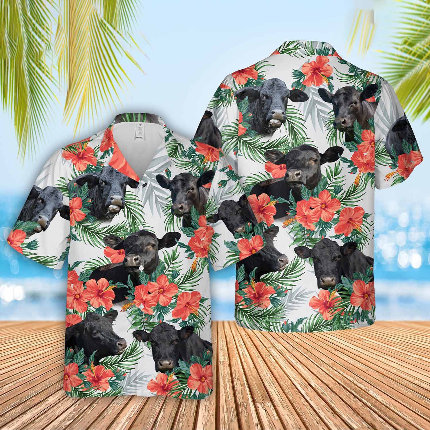 Unique Black Angus Happiness Hawaiian Shirt