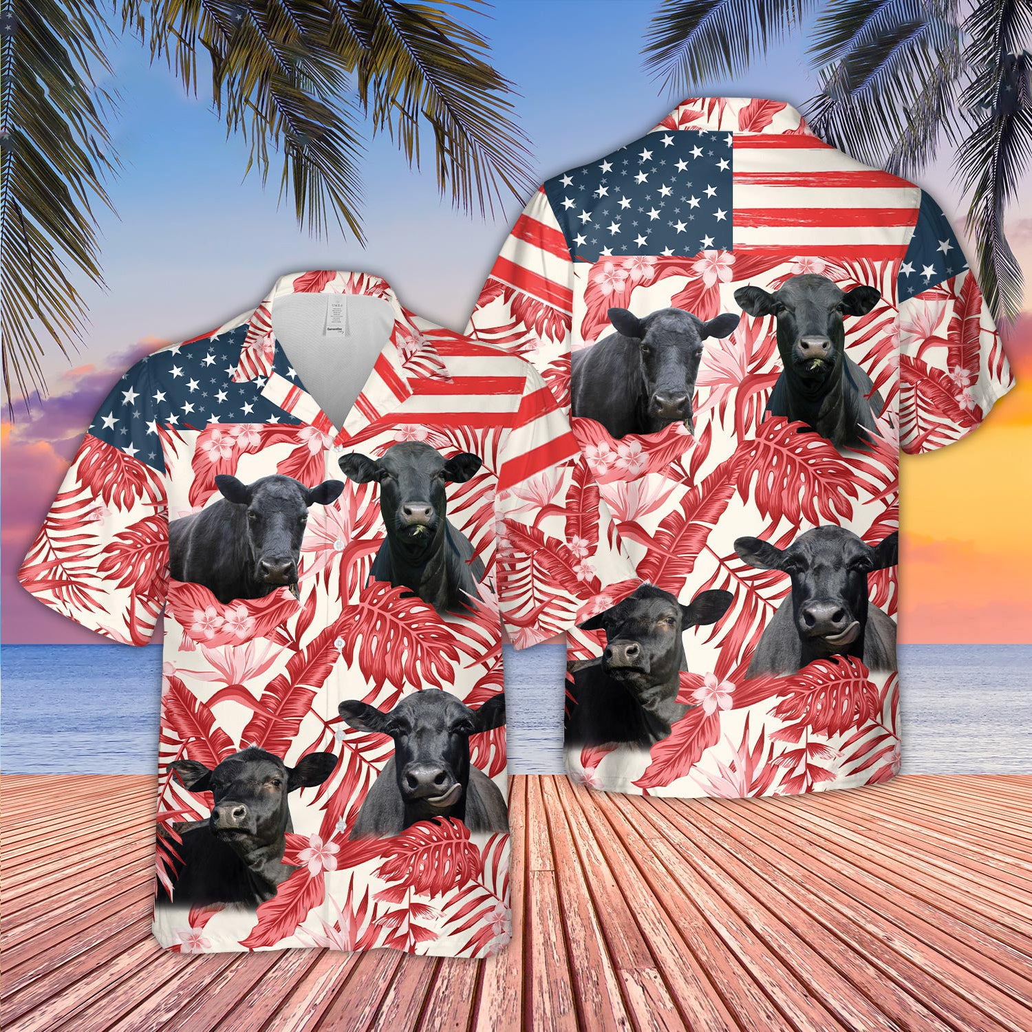 Unique Black Angus Happiness Hawaiian Shirt