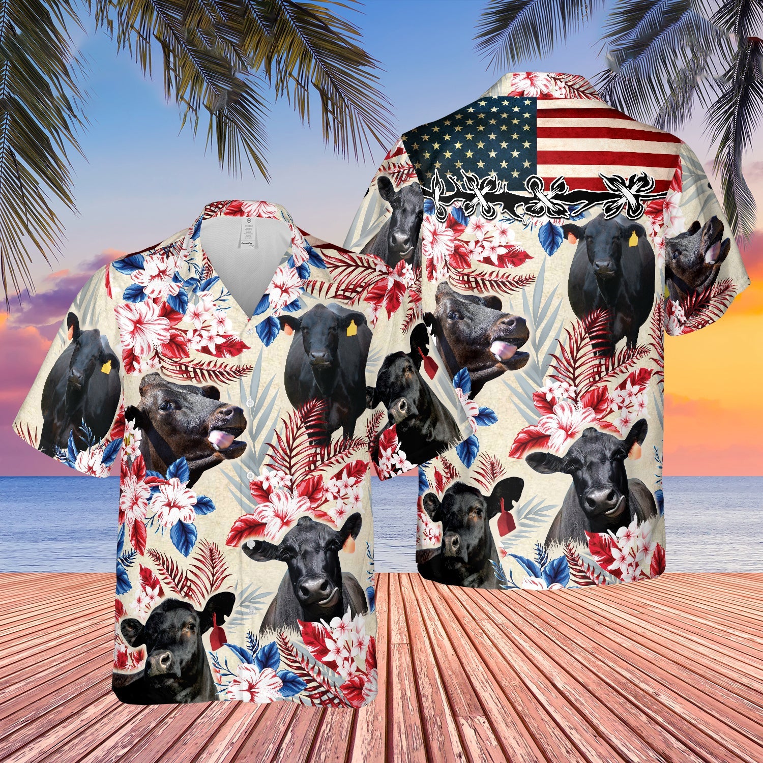 Unique Black Angus Happiness Hawaiian Shirt