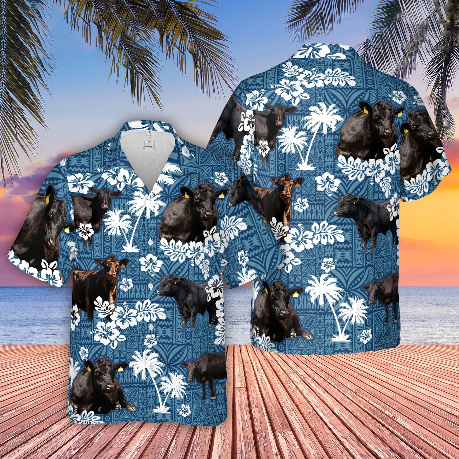 Unique Black Angus Happiness Hawaiian Shirt