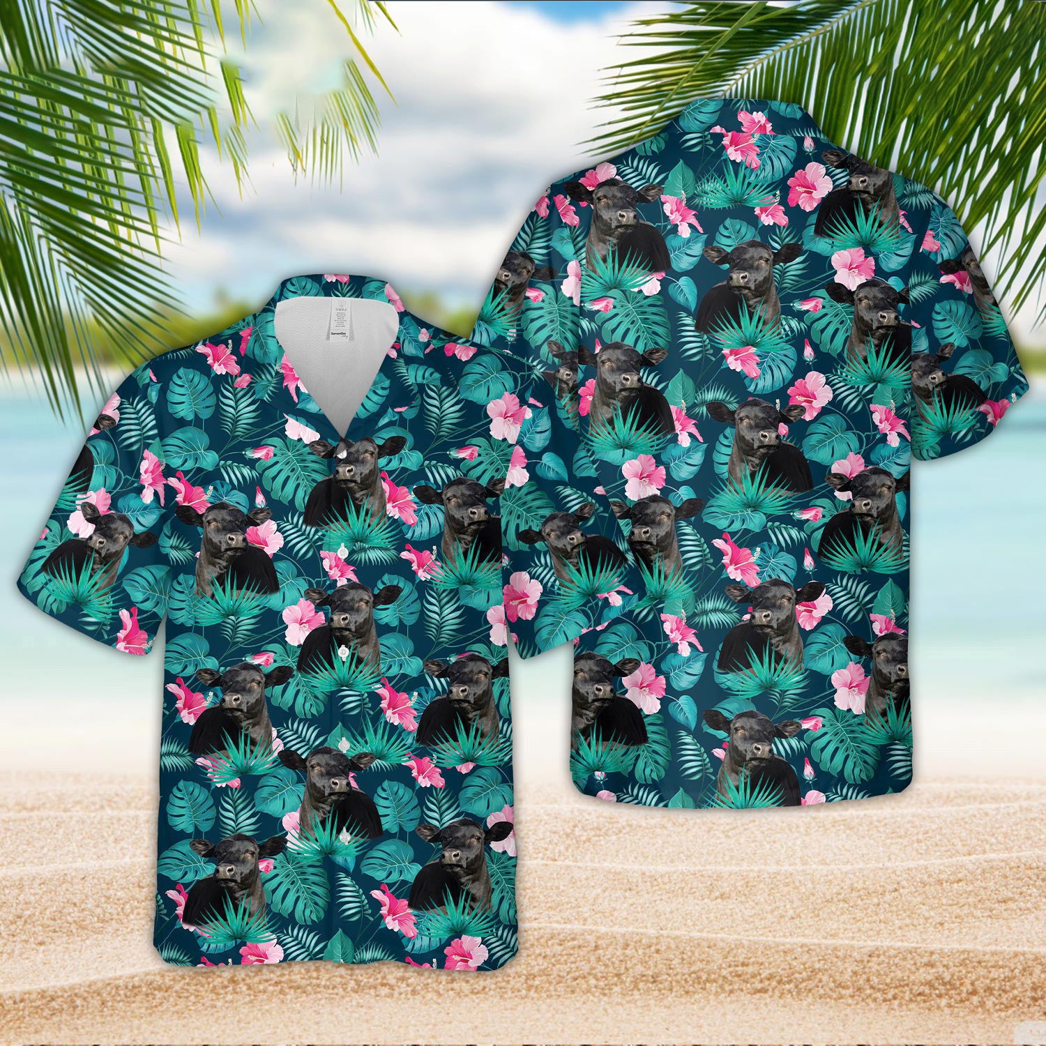 Unique Black Angus Happiness Hawaiian Shirt