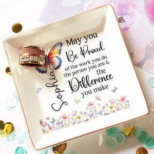 Never Forget The Difference That You Make   - Personalized Jewelry Dish - Gift For Mom, Wife, Besties, Friends, Sisters, For Me Gift NA94