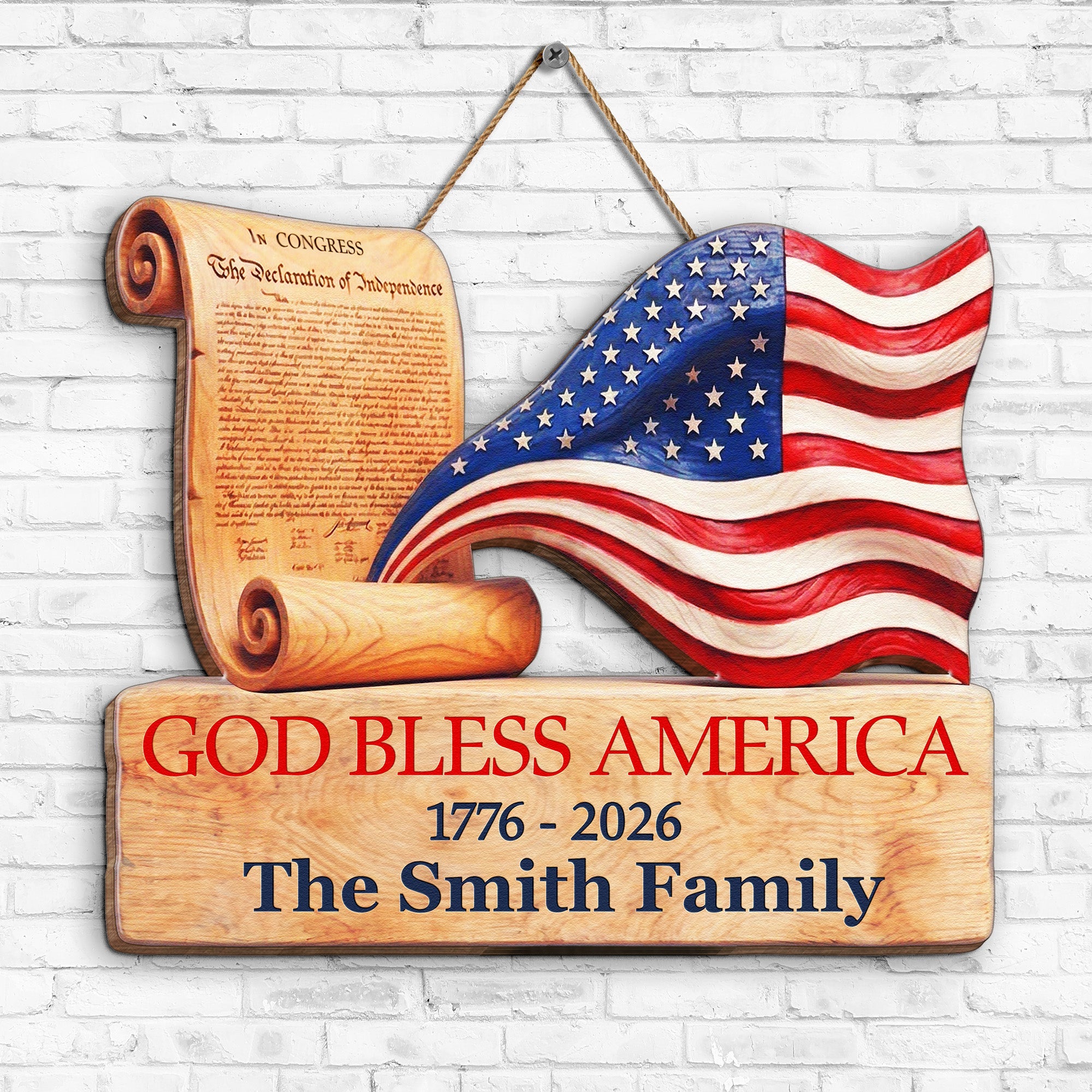 250 Years Of Freedom Patriotic Sign Personalized Wood Sign_2