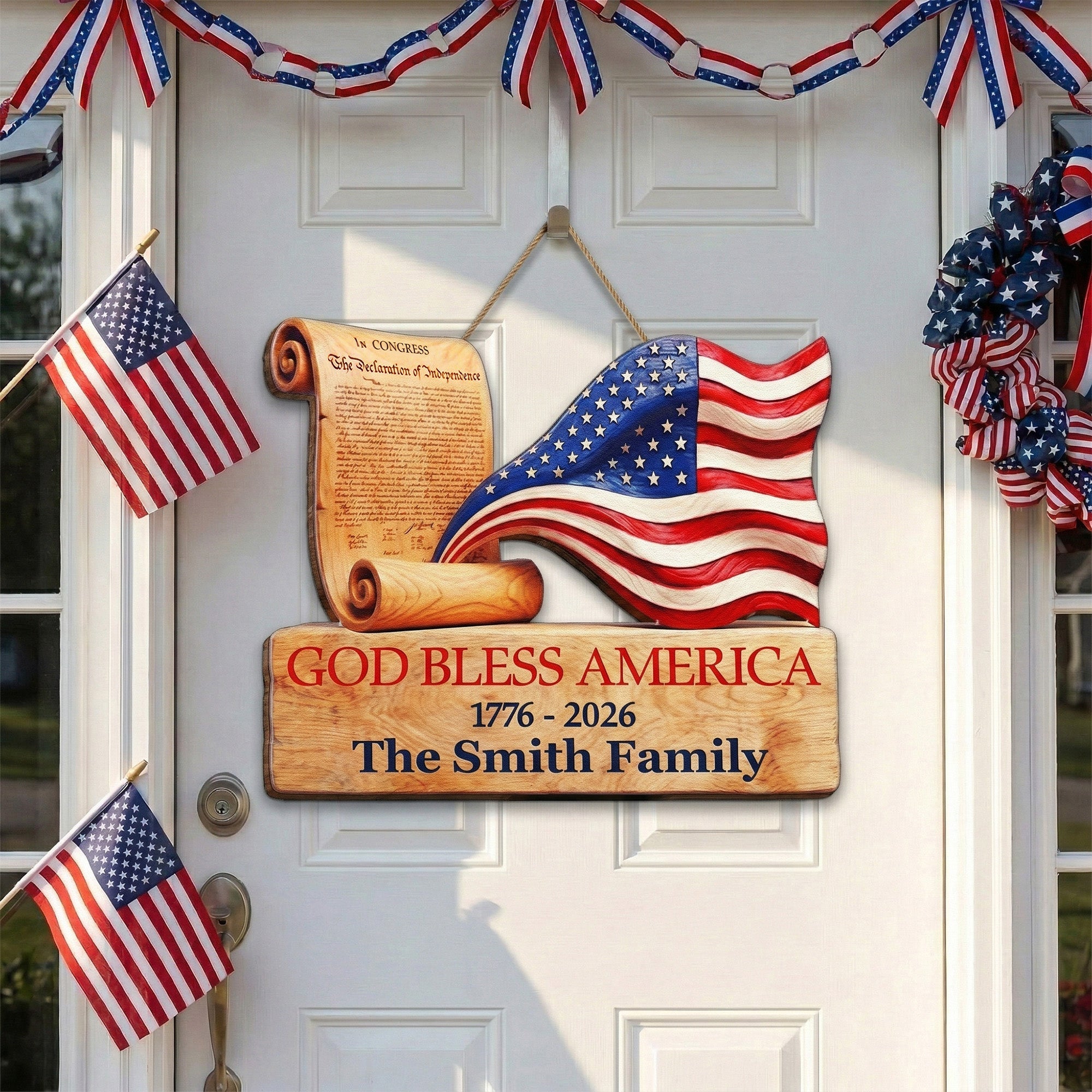 250 Years Of Freedom Patriotic Sign Personalized Wood Sign_3