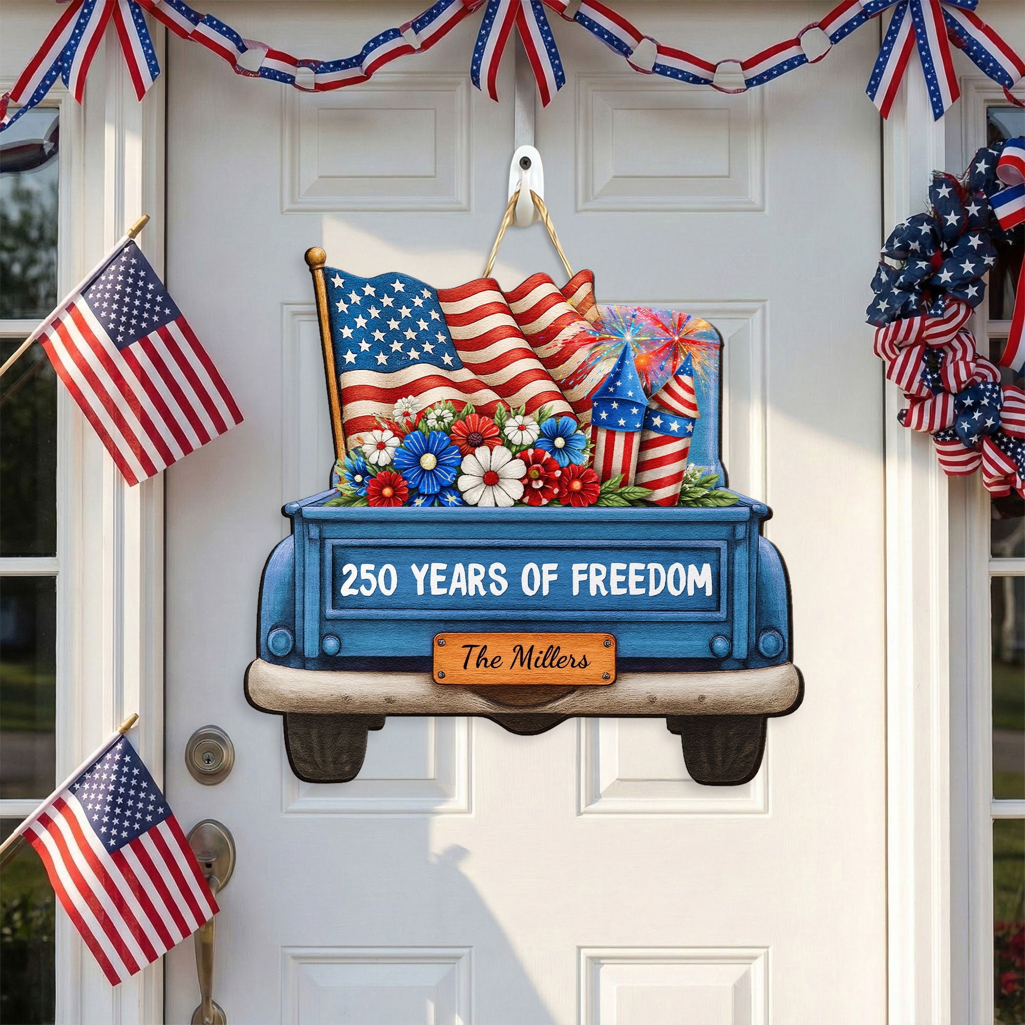 250 Years Of Freedom Red Truck Personalized Wood Sign_3_ed4e7851 0952 4f93 b9d7 08f19a45a8b2