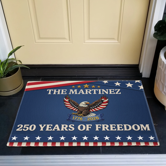 250YearsOfFreedom PersonalizedDoormat1